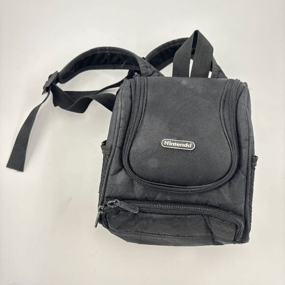 Official Nintendo GBA Game Boy GBC DS Backpack BLACK Carrying Case logo max XL - Picture 1 of 8